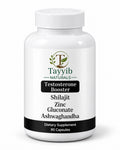 Tayyib Naturals Testosterone Booster with Shilajit, Zinc Gluconate and Ashwagandha, 90 capsules